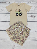 Baby Boy Appliqué Top & Camo Shorts Set