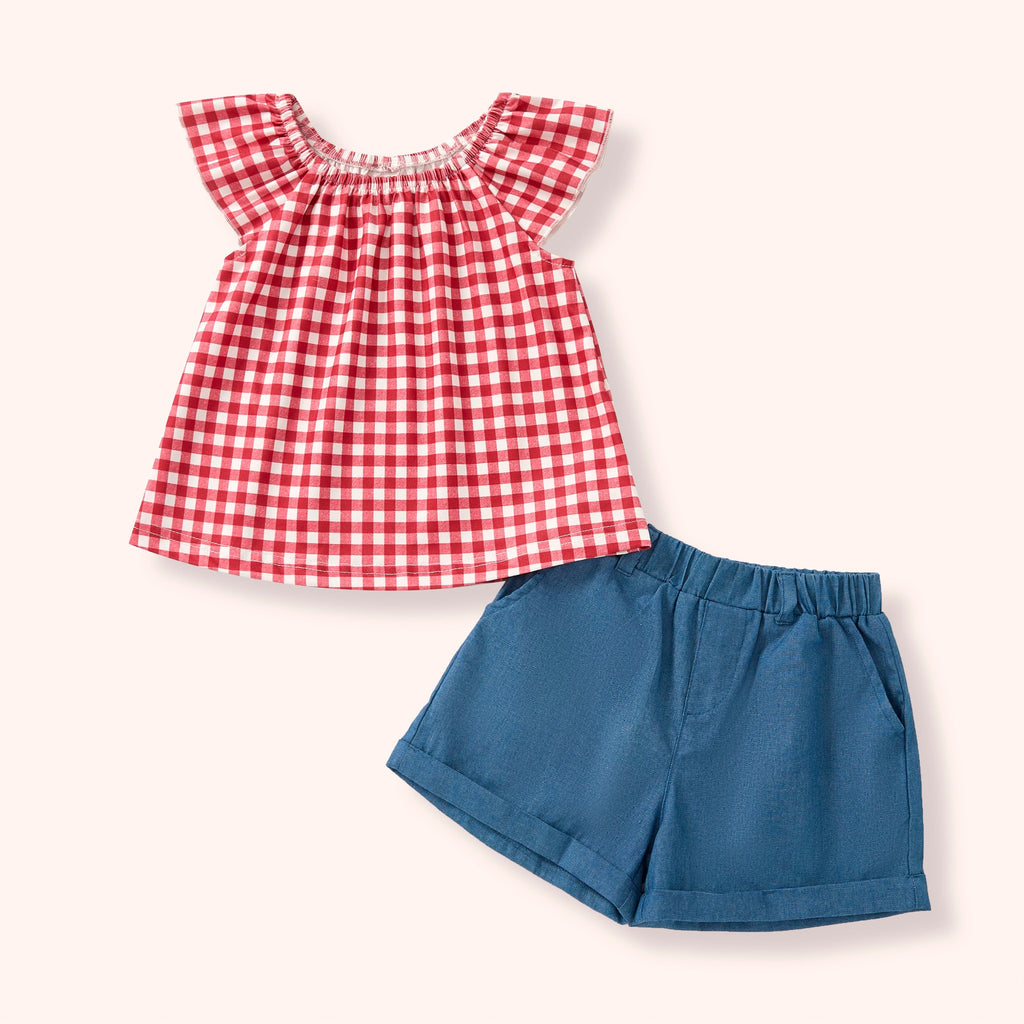 Gingham Picnic- 2 Piece Short Set
